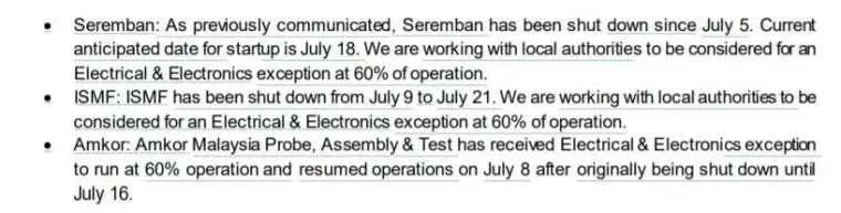 安森美馬來西亞停工廠區(qū)一覽表 安森美馬來西亞停工廠區(qū)一覽表